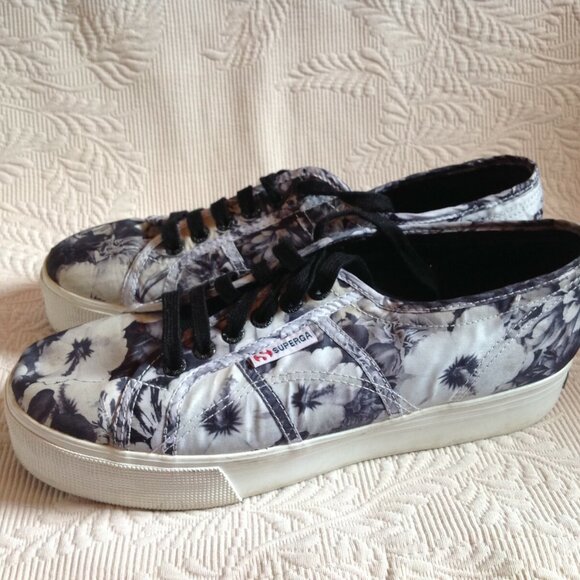 Superga Anthropologie Petunia Platform Sneakers Canvas 41.5 - USAW 10 - USAM 8.5 - Picture 1 of 11
